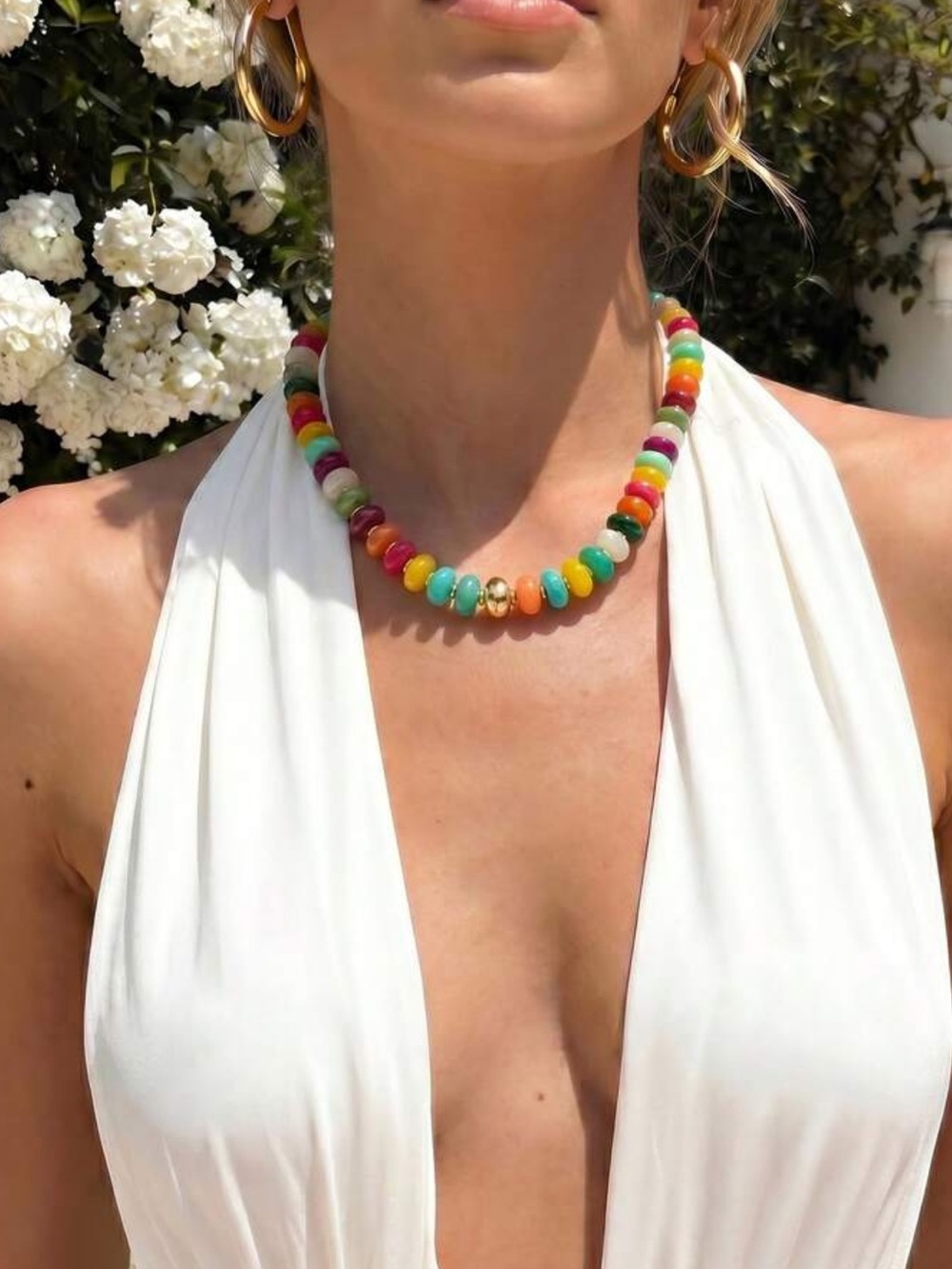 New! Colorful Beaded Chunky Necklace NWOT (5009)